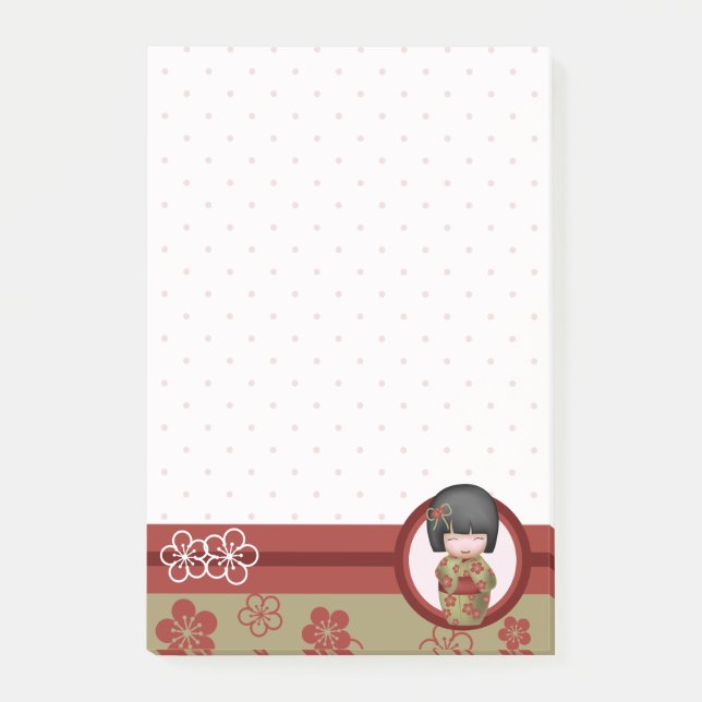 Misaki the kokeshi doll post-it notes (Front)