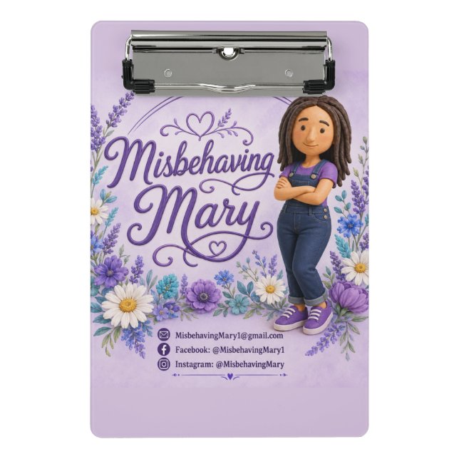 Misbehaving Mary Notebook Mini Clipboard (Front)