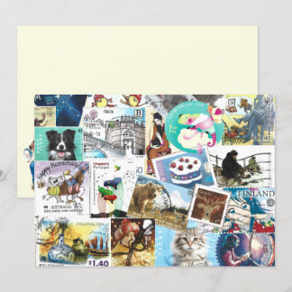 Misc Postage Stamps Flat Card