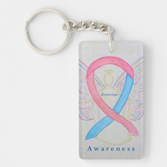 Miscarriage Angel Awareness Ribbon Keychain (Front)
