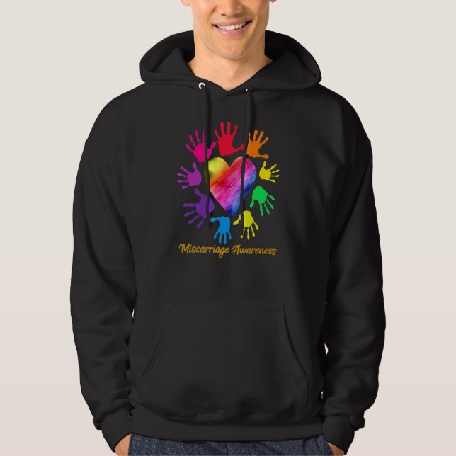 Miscarriage Awareness Hands Miscarriage Hoodie (Front)