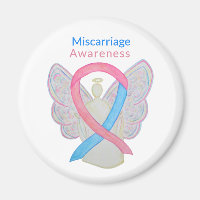 Miscarriage Awareness Ribbon Angel Art Magnets