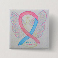 Miscarriage Awareness Ribbon Angel Custom Art Pins