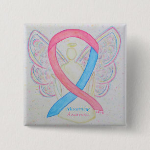 Miscarriage Awareness Ribbon Angel Custom Art Pins