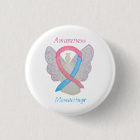 Miscarriage Awareness Ribbon Angel Custom Art Pins