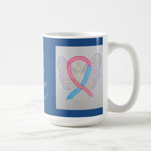 Miscarriage Awareness Ribbon Angel Custom Mug (Right)