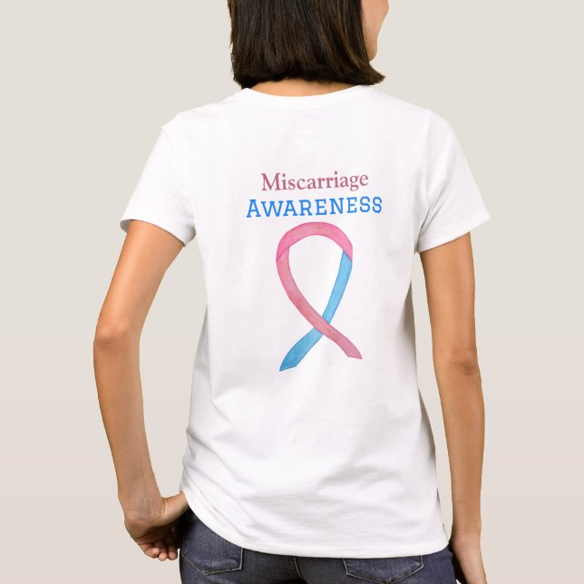 Miscarriage Awareness Ribbon Custom Art Shirts (Back)