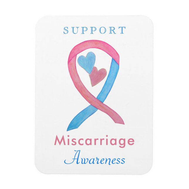 Miscarriage Awareness Ribbon Heart Art Magnet (Vertical)
