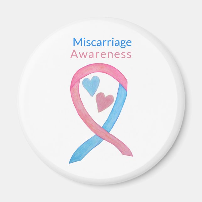 Miscarriage Awareness Ribbon Heart Art Magnet (Front)