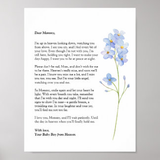 Miscarriage Forget Me Not I'm in Heaven Poem Poster