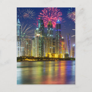 Miscellaneous - New Year Fireworks Patterns Seven Holiday Postcard