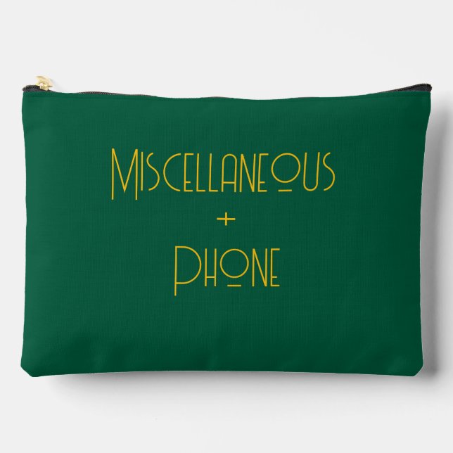 Miscellaneous + Phone Green    Accessory Pouch (Front)