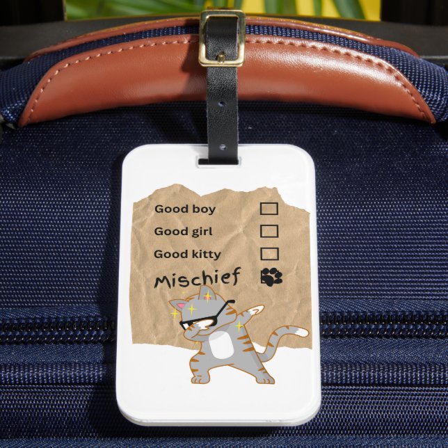 Mischeif cats luggage tag (Front Insitu 2)