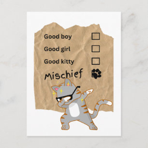 Mischeif cats postcard