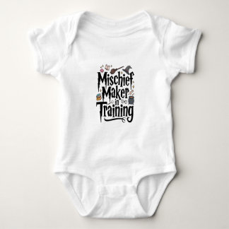 Mischief Maker In Training Newborn Baby Wizard  Bodysuit