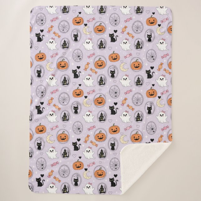 Mischief & Moonlit Whimsy Sherpa Blanket (Front)