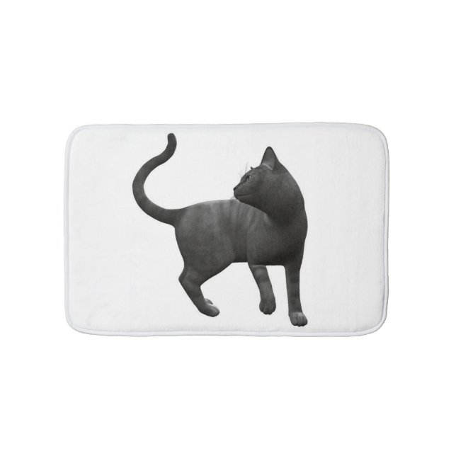Mischievous Black Cat Bath Mat (Front)