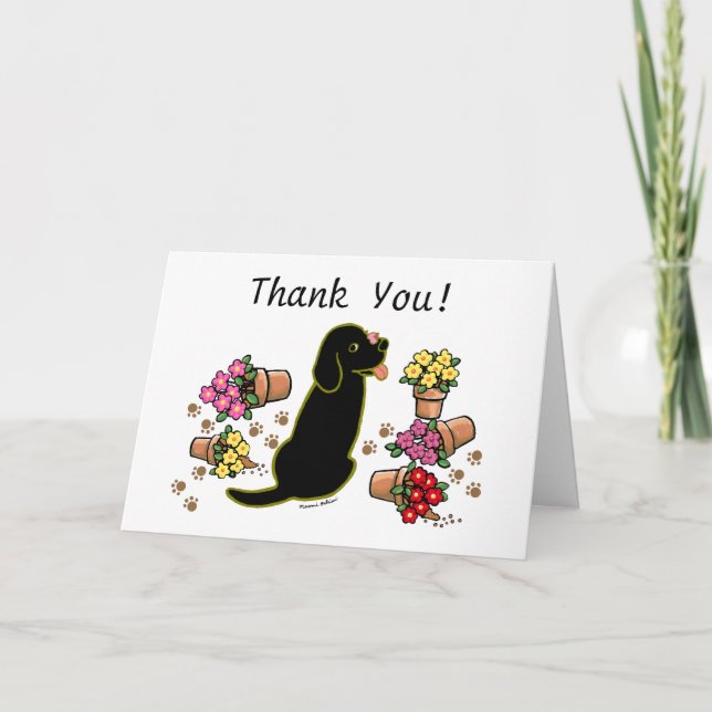 Mischievous Black Labrador Thank You Card (Front)
