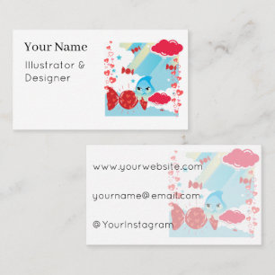 Mischievous Blue Ghost Sweet Candy Hunt Business Card
