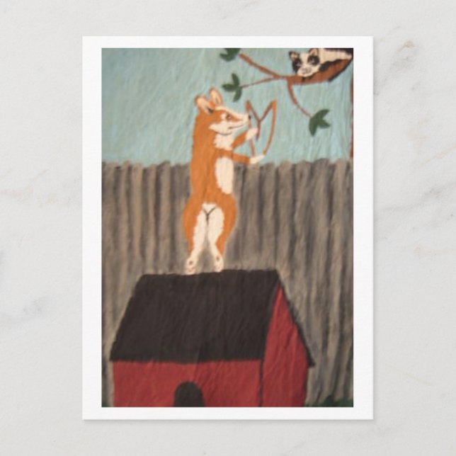 Mischievous Corgi Flat Card (Front)
