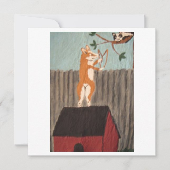 Mischievous Corgi Flat Card (Front)