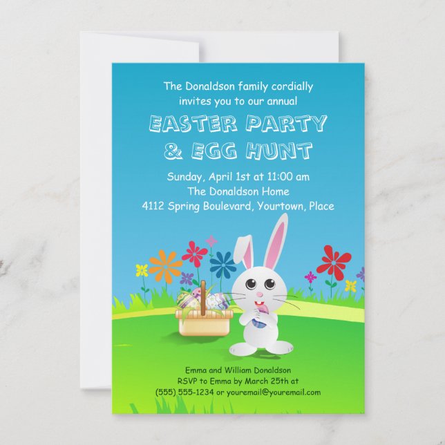 Mischievous Easter Bunny Party Invitation (Front)