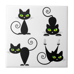 Mischievous kitties tile