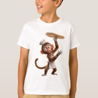 Mischievous Monkey Chef Tossing Pizza Dough 3D Ren