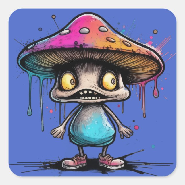 Mischievous Mushroom Minion Square Sticker (Front)