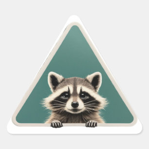 Mischievous Racoon Artist (Triangle Sticker) Triangle Sticker