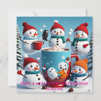 Mischievous Snowmen Holiday Card