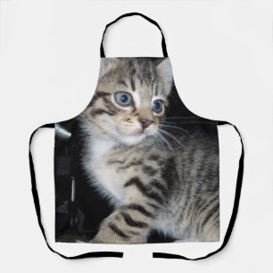 Mischievous Tabby Kitten,  Apron