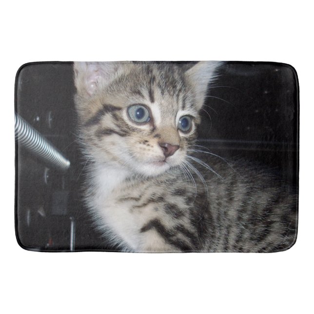 Mischievous Tabby Kitten,  Bath Mat (Front)