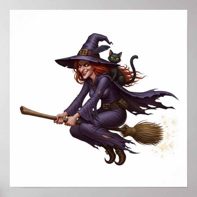 Mischievous Witch Graphic Poster (Front)
