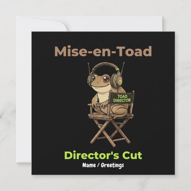 Mise-en-Toad Director’s Cut Cinema Pun Toad Art Invitation (Front)