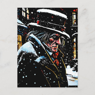 Miser Mister Ebenezer Scrooge Victorian Christmas Postcard