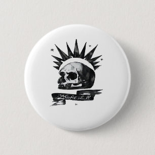 Misfit Skull Creative Character Art Style  6 Cm Round Badge