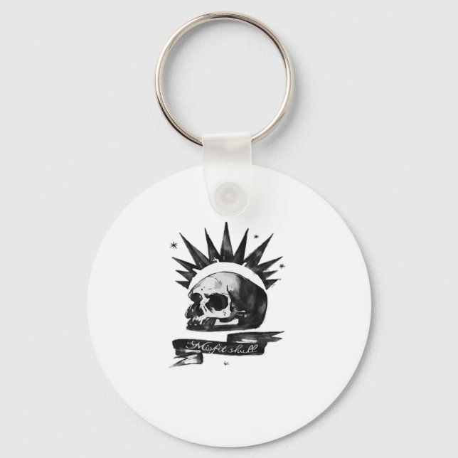 Misfit Skull Creative Character Art Style Keychain (Front)