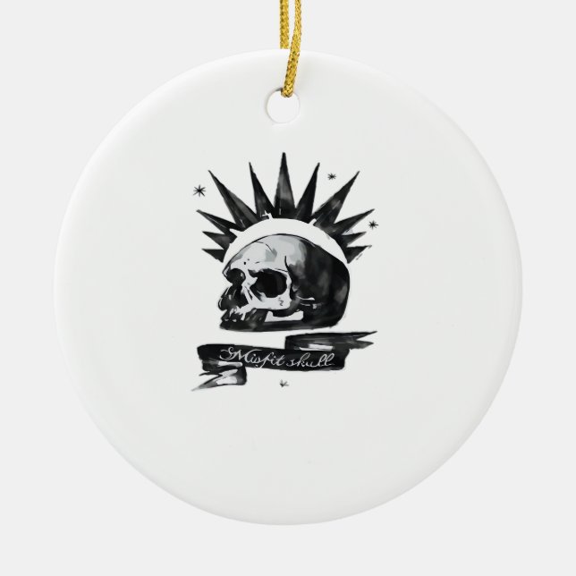 Misfit Skull Creative Character Art Style Ornament (Front)