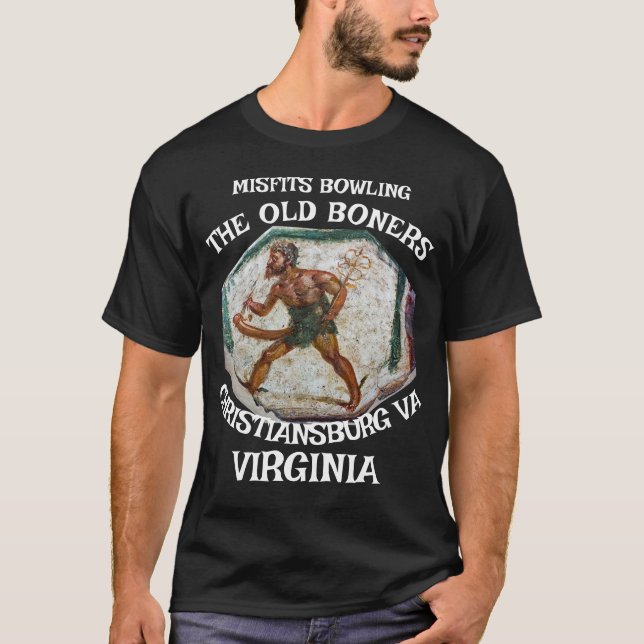 MISFITS BOWLING OLD BONERS CHRISTIANSBURG VIRGINIA T-Shirt (Front)