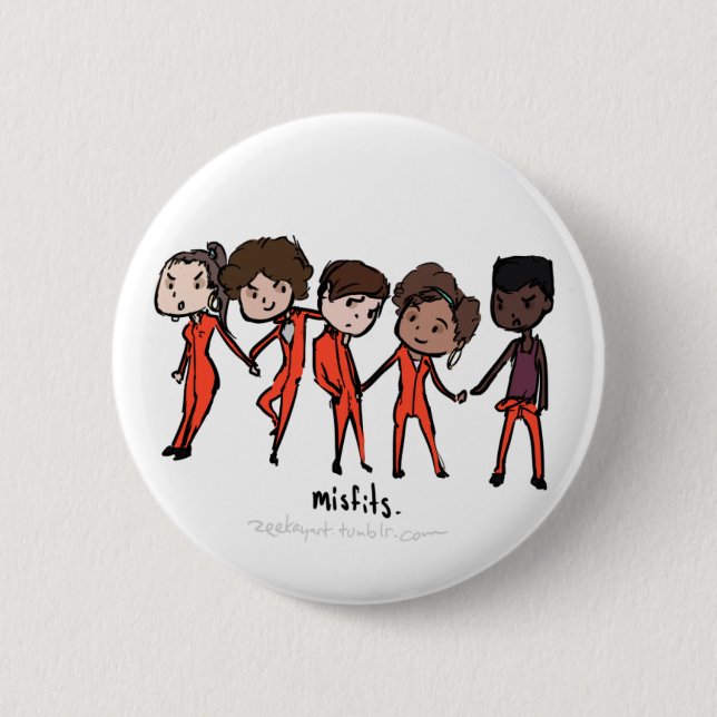Misfits Cast 6 Cm Round Badge (Front)