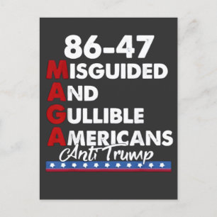 Misguided And Gullible Americans 86-47 Invitation Postcard