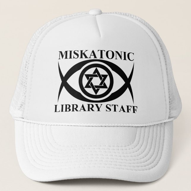 MISKATONIC LIBRARY STAFF TRUCKER HAT (Front)
