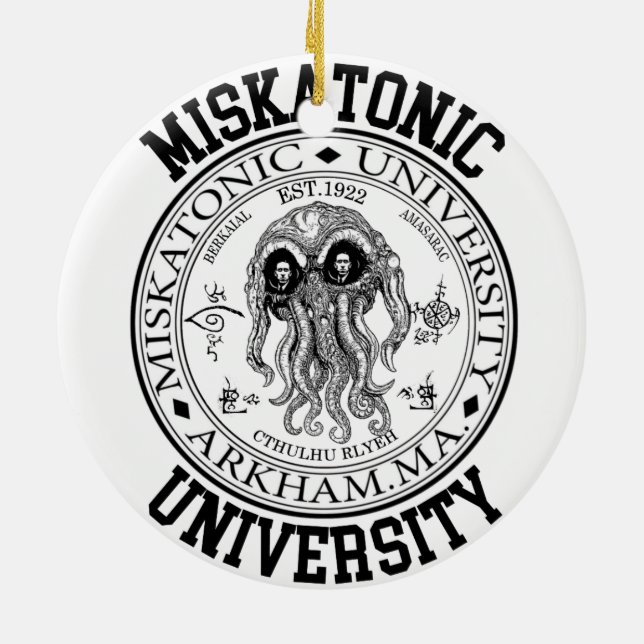 Miskatonic University CTHULHU HP LOVECRAFT Ceramic Tree Decoration (Back)