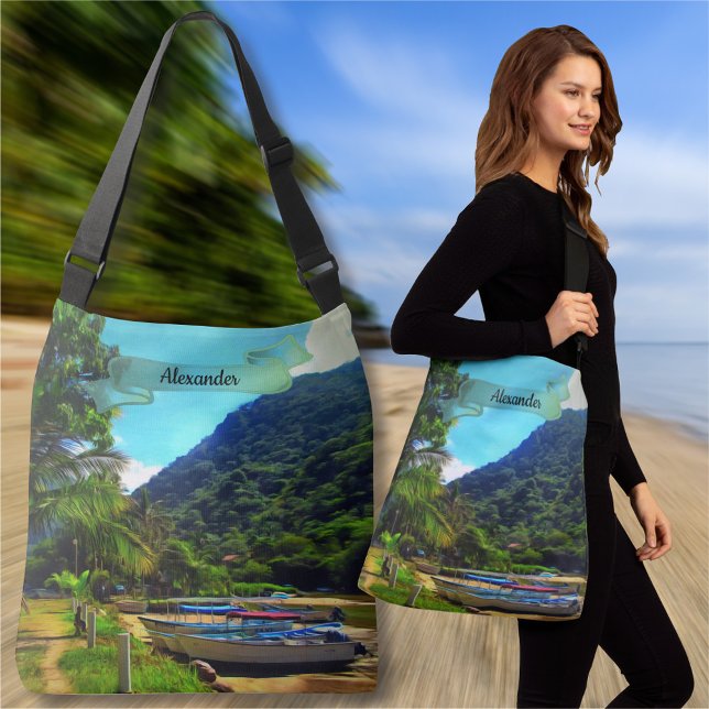 Mismaloya Boats on The River 0350 Crossbody Bag (Creator Uploaded)