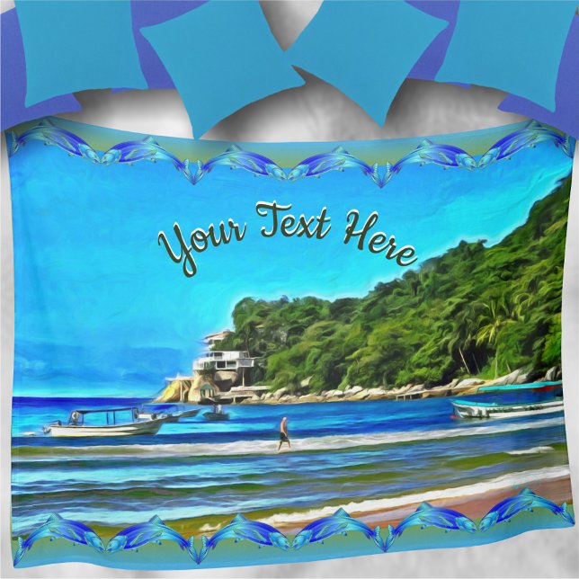 Mismaloya Family Fishing Boats 0346 Fleece Blanket (Creator Uploaded)