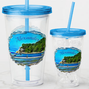 Mismaloya Fishing Boats 0346 Acrylic Tumbler