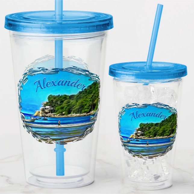 Mismaloya Fishing Boats 0346 Acrylic Tumbler (Creator Uploaded)