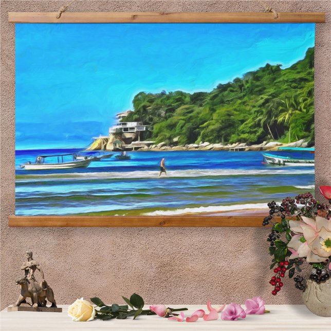 Mismaloya Fishing Boats 0346 Hanging Tapestry (Creator Uploaded)