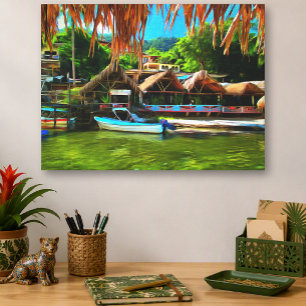 Mismaloya River 0331 Mexican Beach Palapa Art Canvas Print